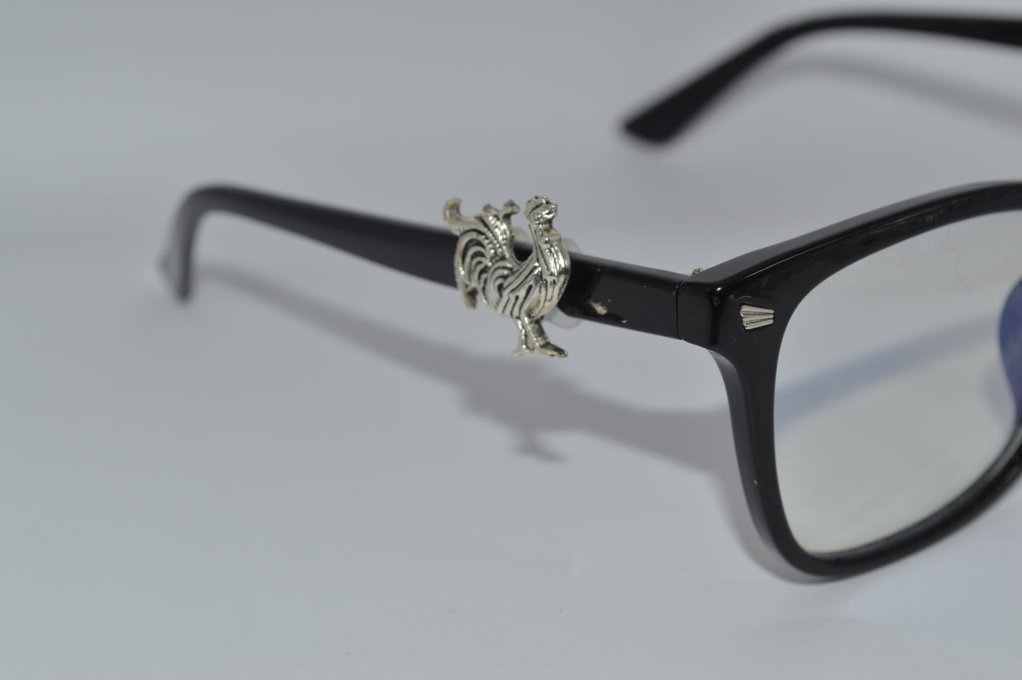 Silver Rooster Eyedeco Charm