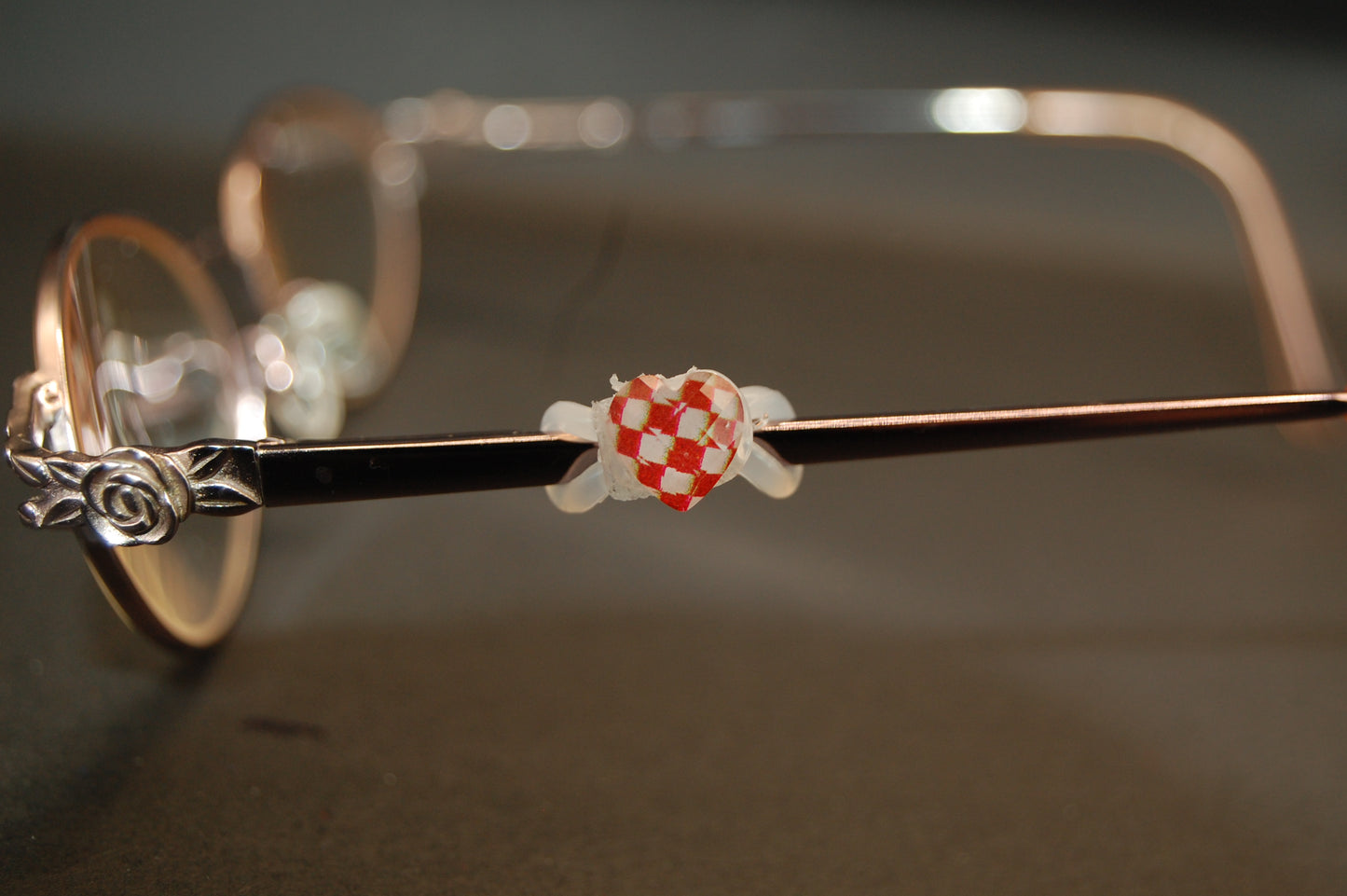 Checkered Heart 3 Eyedeco Charm
