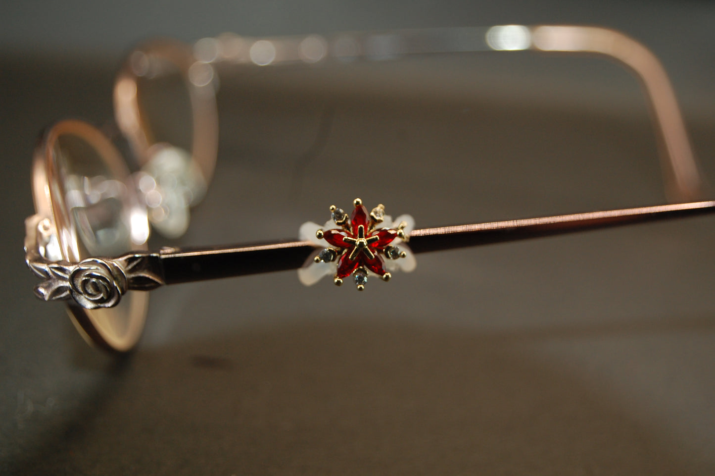 Red and Clear Jeweled Snowflake Eyedeco Charm