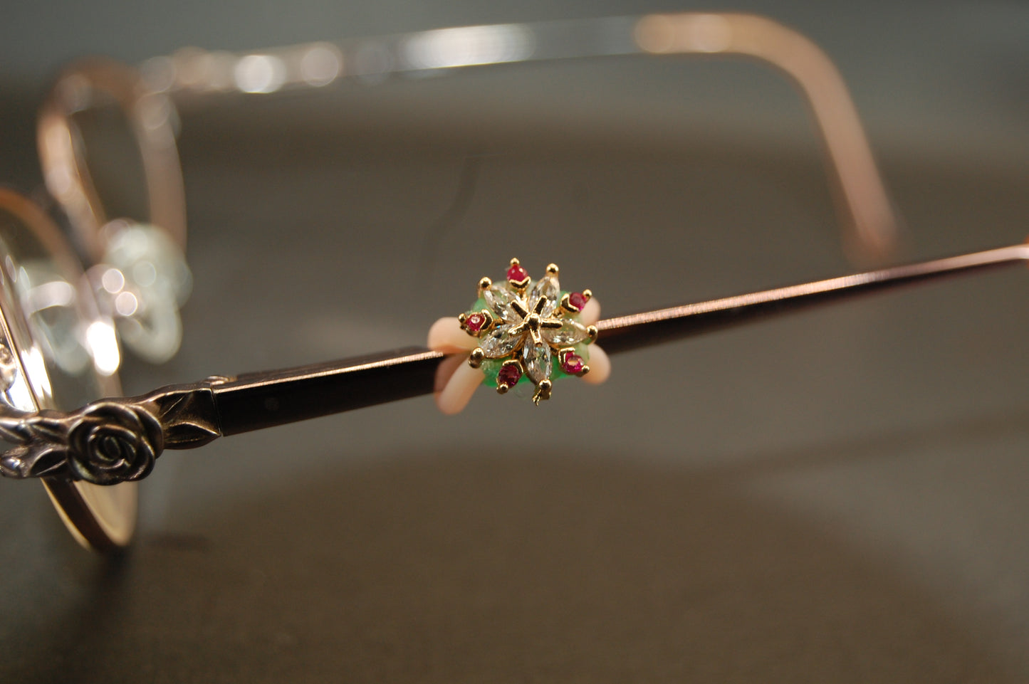 Red and Clear Jeweled Snowflake Eyedeco Charm
