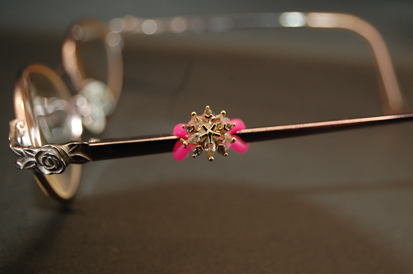 Red and Clear Jeweled Snowflake Eyedeco Charm