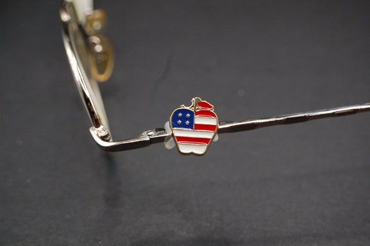 Patriotic Apple Eyedeco Charm                                           E38