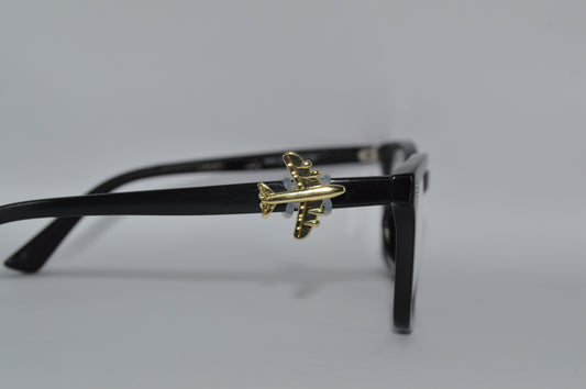 Gold Airplane Eyedeco Charm