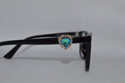 Large Jeweled Heart Eyedeco Charm