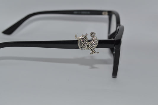 Silver Rooster Eyedeco Charm