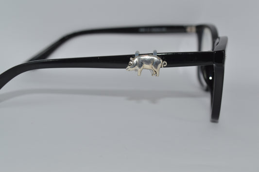 Silver Pig Eyedeco Charm