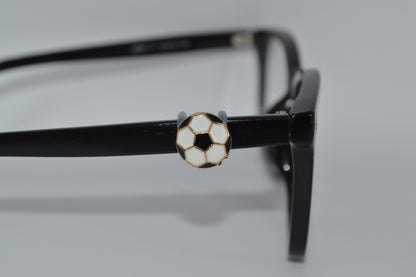 Black and White Soccer Ball Eyedeco Charm