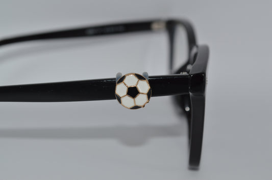 Black and White Soccer Ball Eyedeco Charm