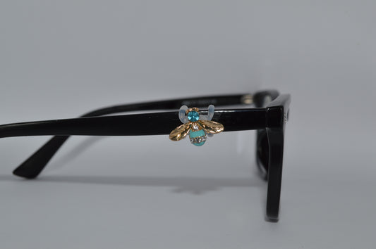Teal Jeweled Bee Eyedeco Charm
