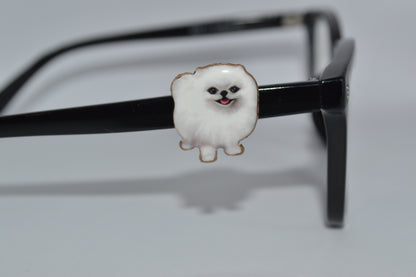 White Pomeranian Eyedeco Charm                                          A52