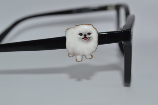 White Pomeranian Eyedeco Charm                                          A52