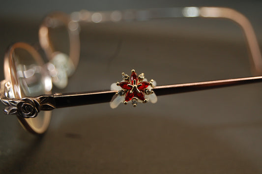 Red and Clear Jeweled Snowflake Eyedeco Charm