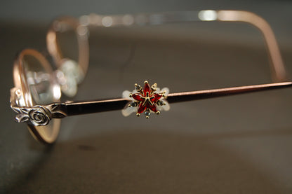 Red and Clear Jeweled Snowflake Eyedeco Charm