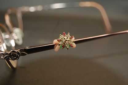 Red and Clear Jeweled Snowflake Eyedeco Charm