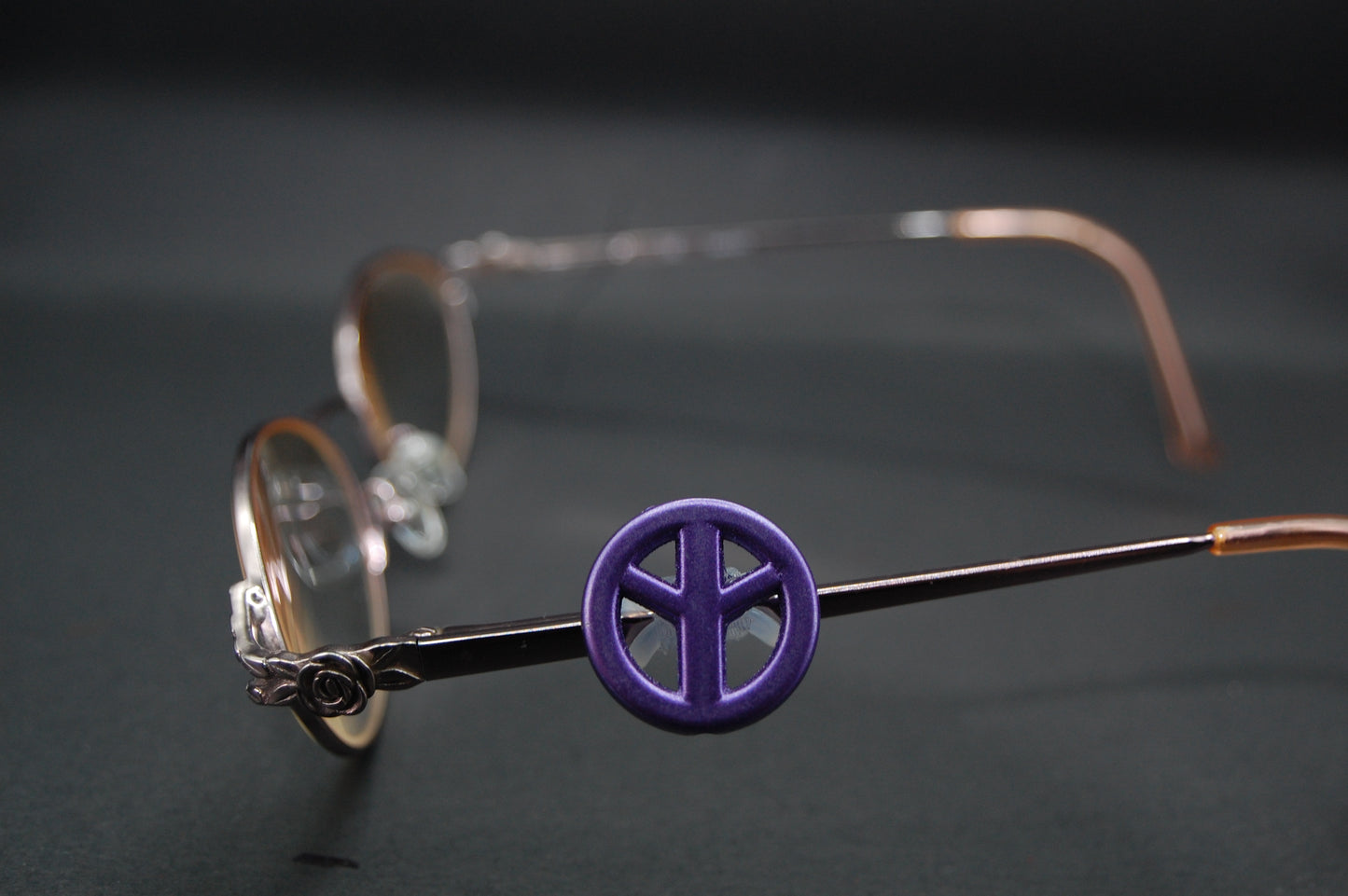 Purple Peace Sign Eyedeco Charm